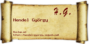 Hendel György névjegykártya