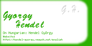 gyorgy hendel business card
